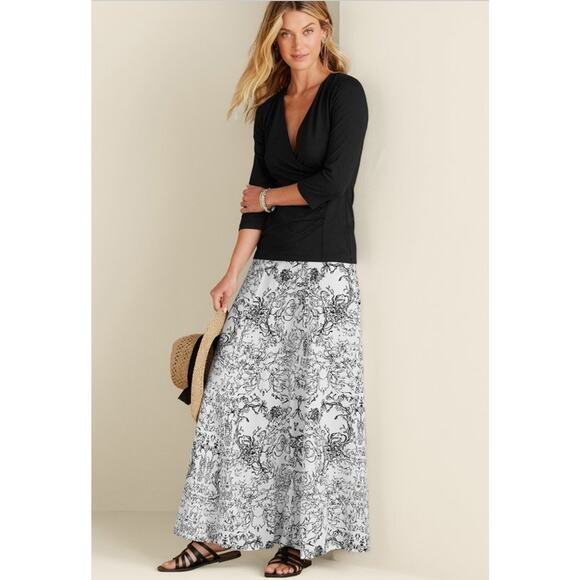 SOFT SURROUNDINGS Skirt Amaranth PM Abstract Modern Artsy Elastic Back Waist - Picture 2 of 14